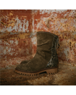 BOOTS DUNK CUIR VELOURS/PYTHON