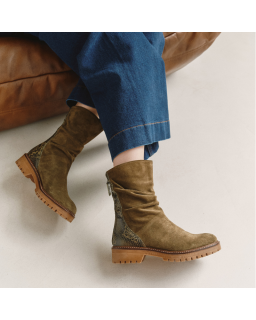 BOOTS DUNK CUIR VELOURS/PYTHON