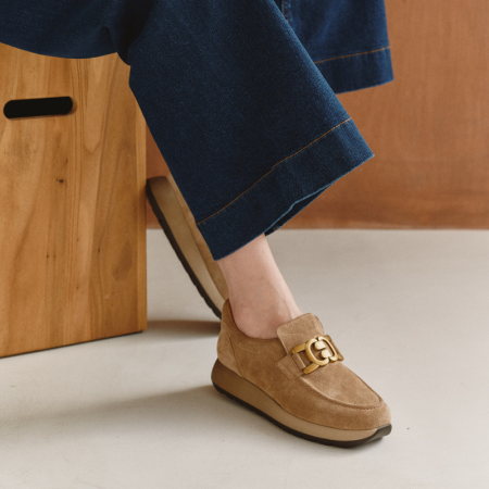 BASKETS CAMEO CUIR VELOURS