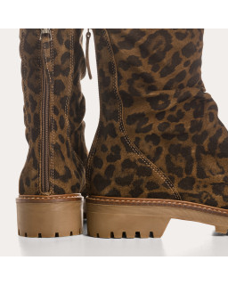 Velvet leather woman boots - dunk model | Reqins