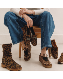 Velvet leather woman boots - dunk model | Reqins