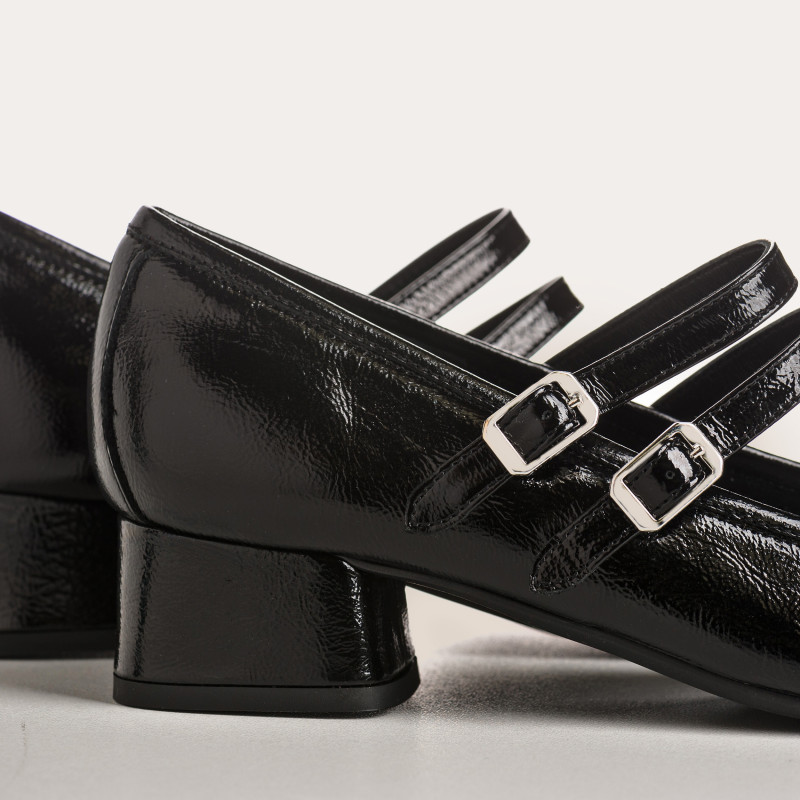 Naplak Varnished Leather Kristen Mary Janes | Chic elegance | Reqins