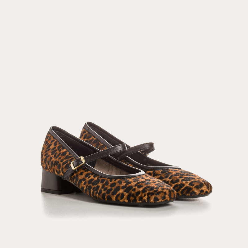 Kelly Leather Leopard Leather Mary Janes - Elegance & Comfort | Reqins