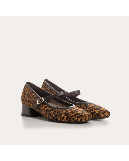 Kelly Leather Leopard Leather Mary Janes - Elegance & Comfort | Reqins