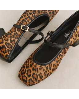 KELLY LEOPARD PRINT HEELED MARY JANES