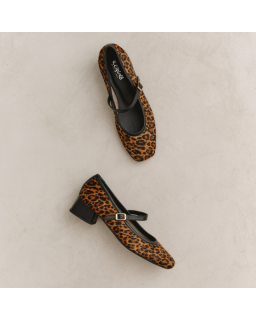 Kelly Leather Leopard Leather Mary Janes - Elegance & Comfort | Reqins