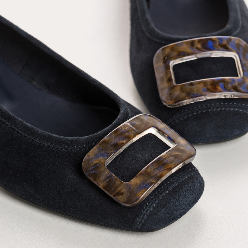 Kornelia Ballerina with Suede Heels - Reqins