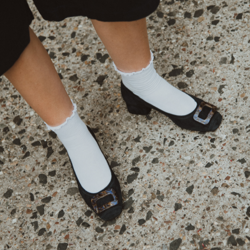 Kornelia Ballerina with Suede Heels - Reqins