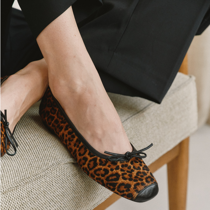 Harmony leopard print ballerinas | Reqins
