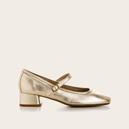 Kelly Metallic Heeled Mary Janes - Elegance & Comfort | Reqins
