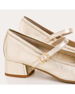 Kelly Metallic Heeled Mary Janes - Elegance & Comfort | Reqins