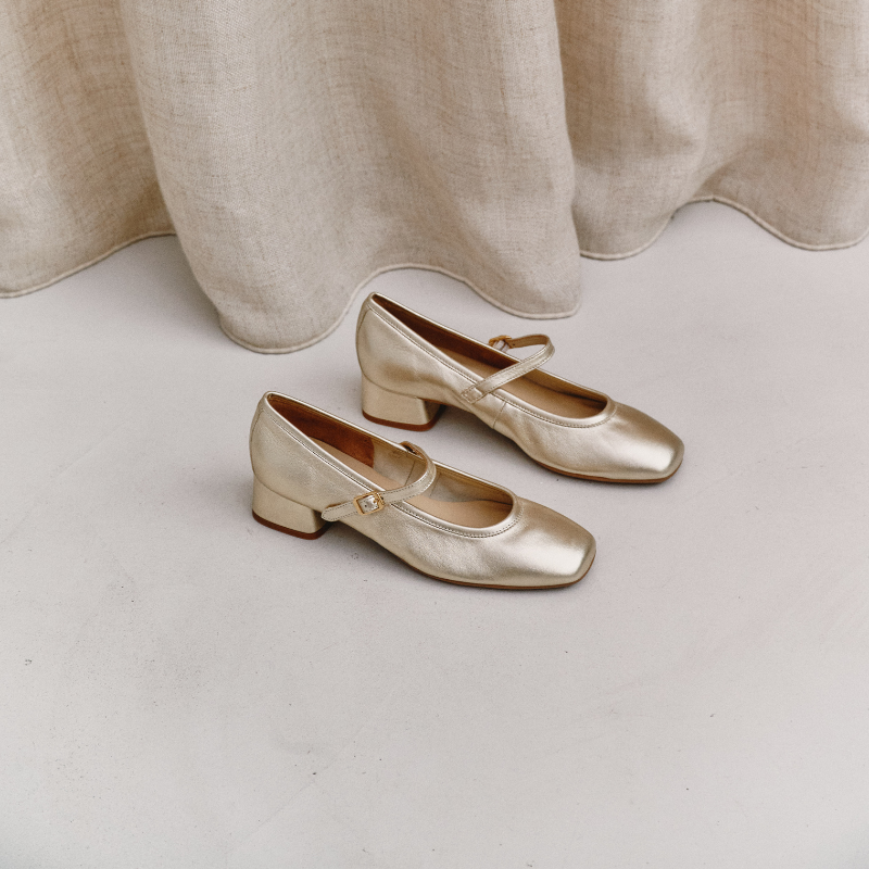 Kelly Metallic Heeled Babies - Elegance & Comfort | Reqins