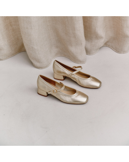 Kelly Metallic Heeled Mary Janes - Elegance & Comfort | Reqins
