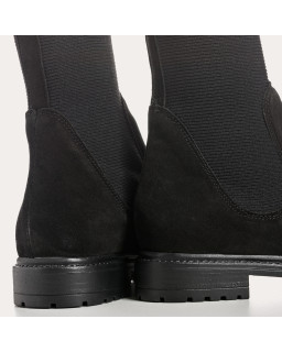 Boots Chelsea en cuir velours avec élastiques