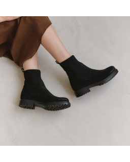 Boots chelsea velvet leather with elastic