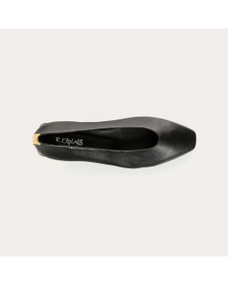 Ballerines Thea cuir noir craquelé | Reqins