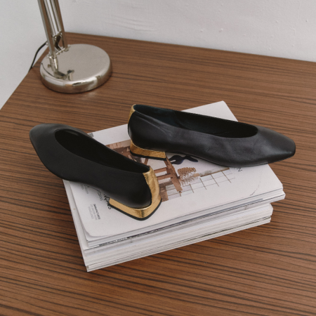 BALLERINES THEA CUIR/CRACK