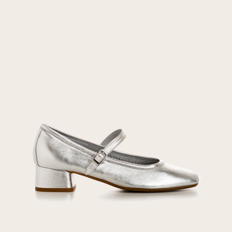 Kelly Metallic Heeled Mary Janes - Elegance & Comfort | Reqins