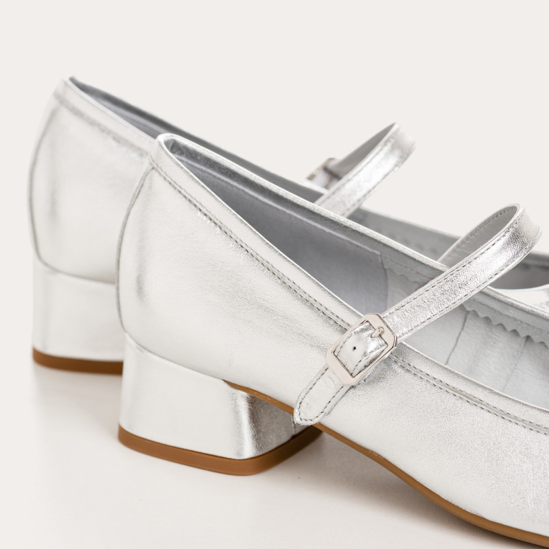 Kelly Metallic Heeled Mary Janes - Elegance & Comfort | Reqins