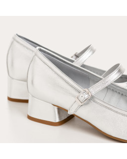 Kelly Metallic Heeled Mary Janes - Elegance & Comfort | Reqins