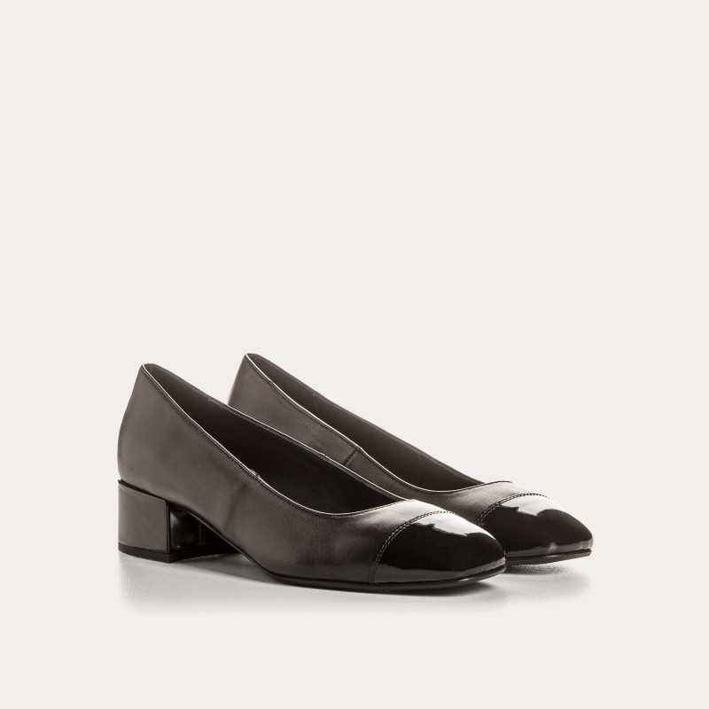 Ballerinas in heels Riviera leather varnish - Elegance & Comfort | Reqins
