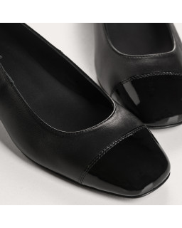Ballerinas in heels Riviera leather varnish - Elegance & Comfort | Reqins