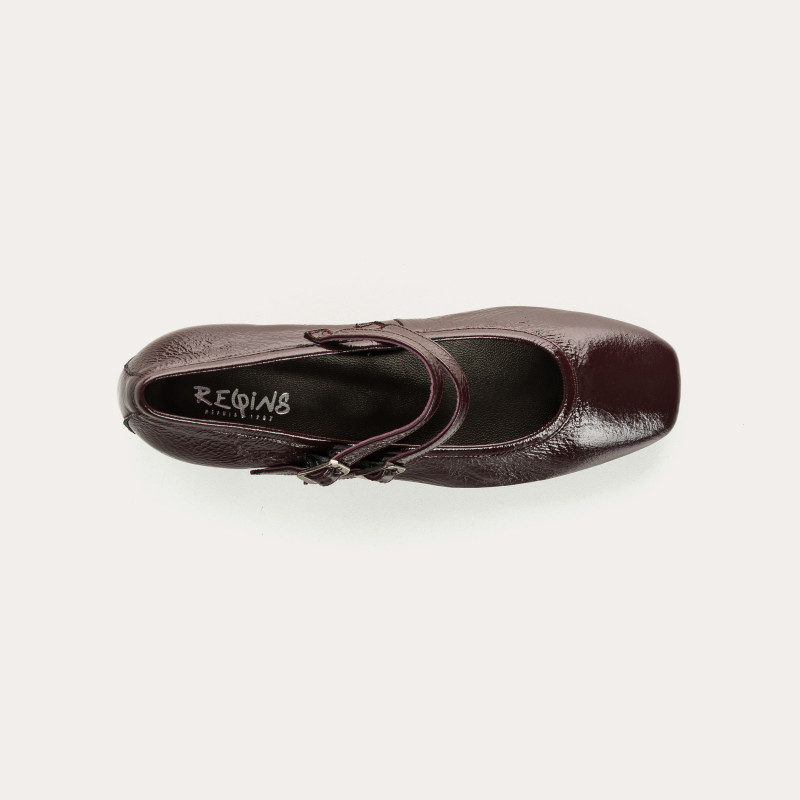 Naplak Varnished Leather Kristen Mary Janes | Chic elegance | Reqins