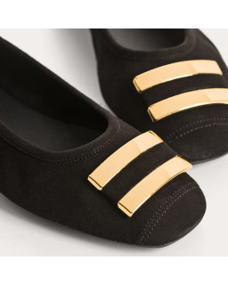 Ballerines Hippolyte en cuir velours | Élégance & confort – Reqins