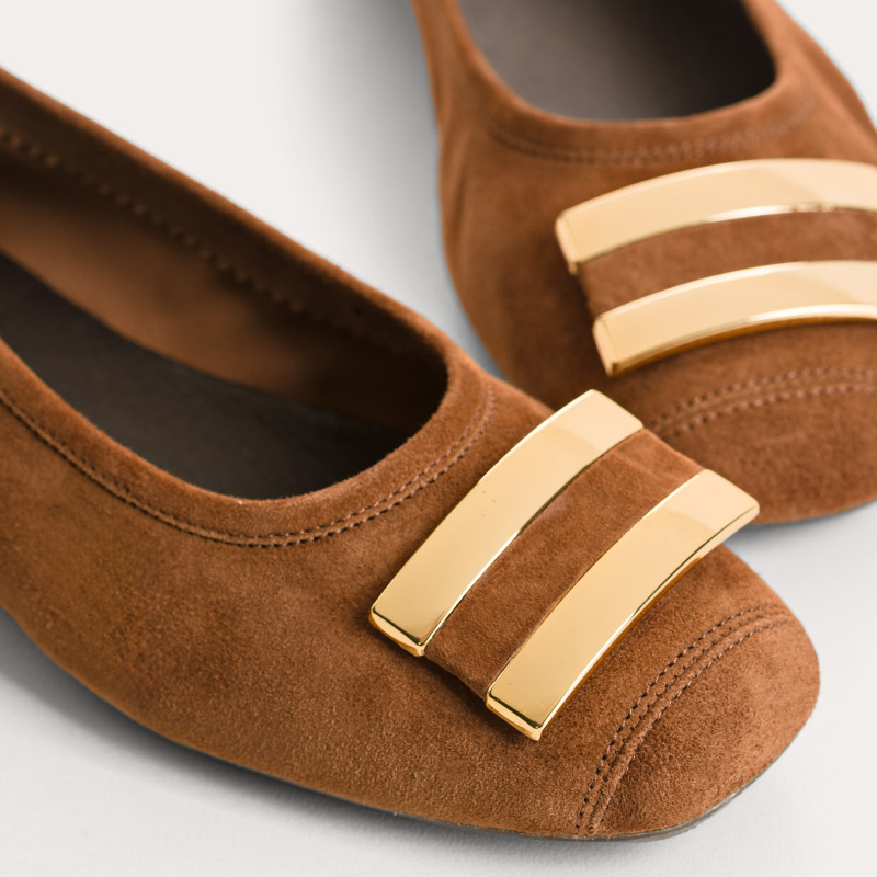 HIPPOLYTE SUEDE BALLERINAS | Elegance & Comfort - Reqins