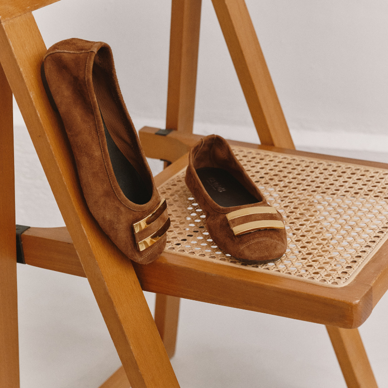 HIPPOLYTE SUEDE BALLERINAS | Elegance & Comfort - Reqins