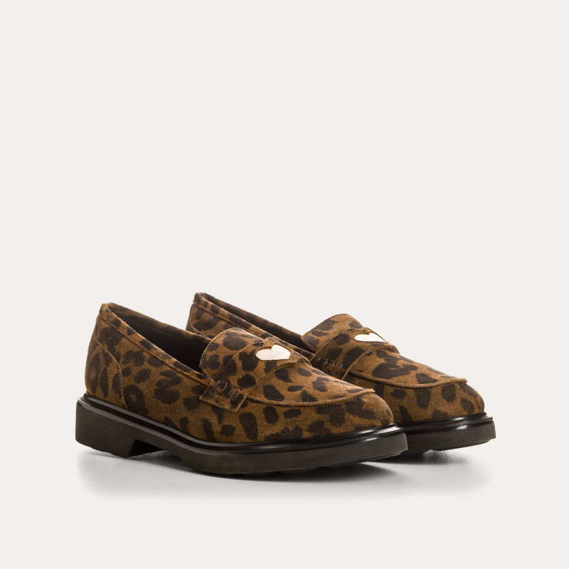 Moccasins Jack Leather Velvet Serval - Reqins