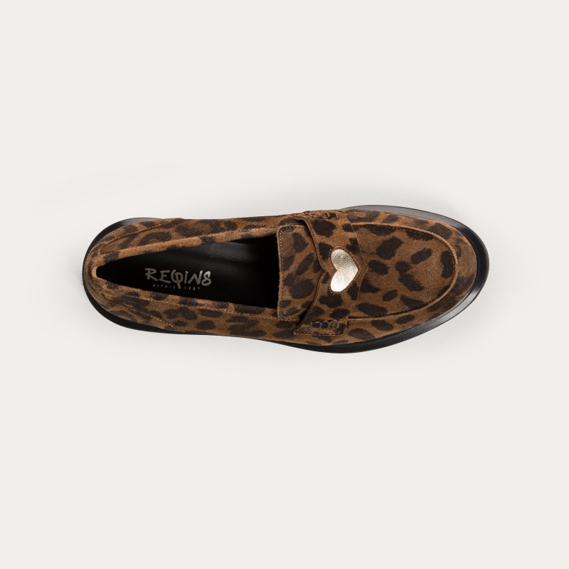 Moccasins Jack Leather Velvet Serval - Reqins