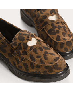 Moccasins Jack Leather Velvet Serval - Reqins