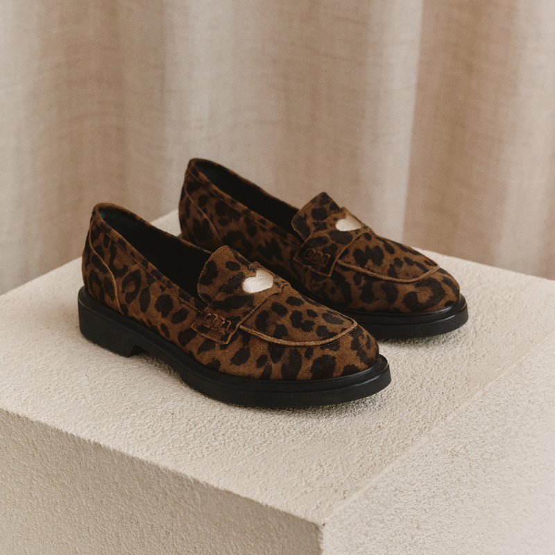 Moccasins Jack Leather Velvet Serval - Reqins
