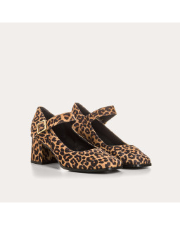 Pumps Woman in velvet leather printed - Ginger model | Reqins