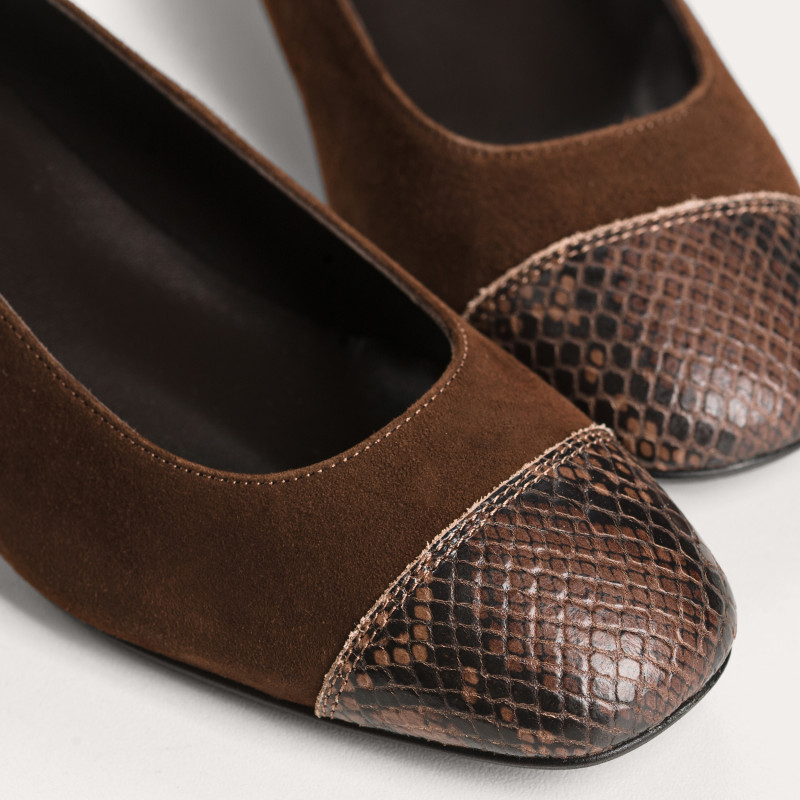 Ballerinas in Leather Riviera Velvet Python - Chic Elegance | Reqins