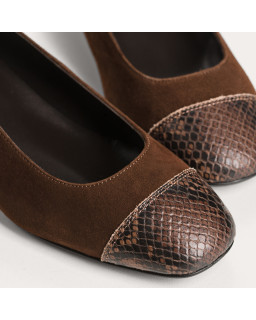 Ballerinas in Leather Riviera Velvet Python - Chic Elegance | Reqins