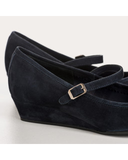 Ballerines compensées Octavie en cuir velours – Élégance & confort | Reqins