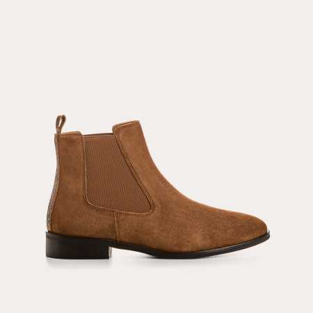 BOTTINES ZELLIE CUIR VELOURS