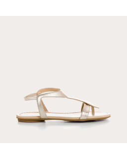 Flat Sandals Woman Shine Metallic Leather - Bernie | Reqins