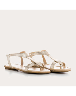 Sandales Bernie platine en cuir métallisé | Reqins