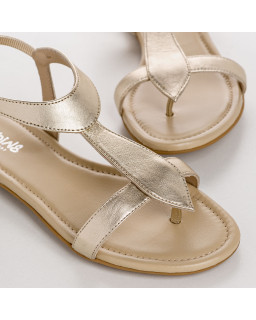 Sandales Bernie platine en cuir métallisé | Reqins