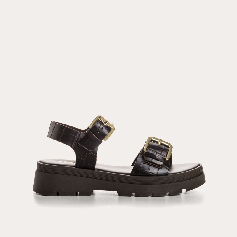 Sandales Lorenza en cuir croco - Allure & Confort | Reqins