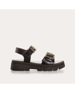 Lorenza leather croco sandals - Allure & Comfort