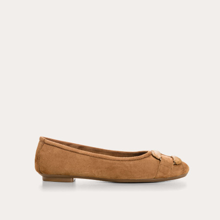 Havin leather ballerinas with jewel buckles