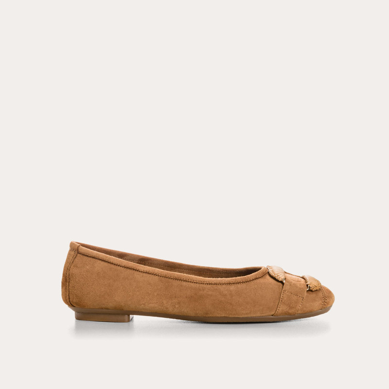 Ballerines Havine en cuir velours à boucle bijou | Reqins