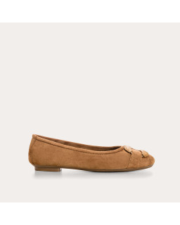 Havin leather ballerinas with jewel buckles