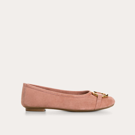 Helna suede ballerinas with round buckle