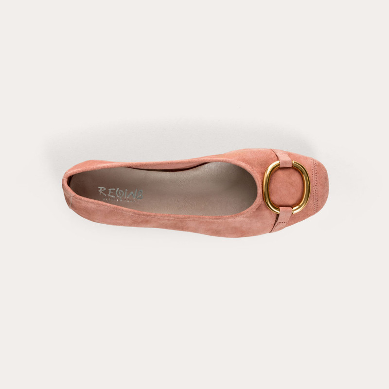 Helna suede ballerinas with round buckle