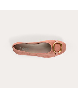 Helna suede ballerinas with round buckle